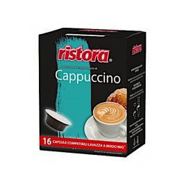 16 Pezzi, Capsule Compatibili a Modo Mio, Ristora, Cappuccino